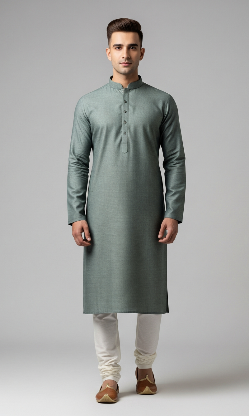 Classic Sage Green Men’s Kurta