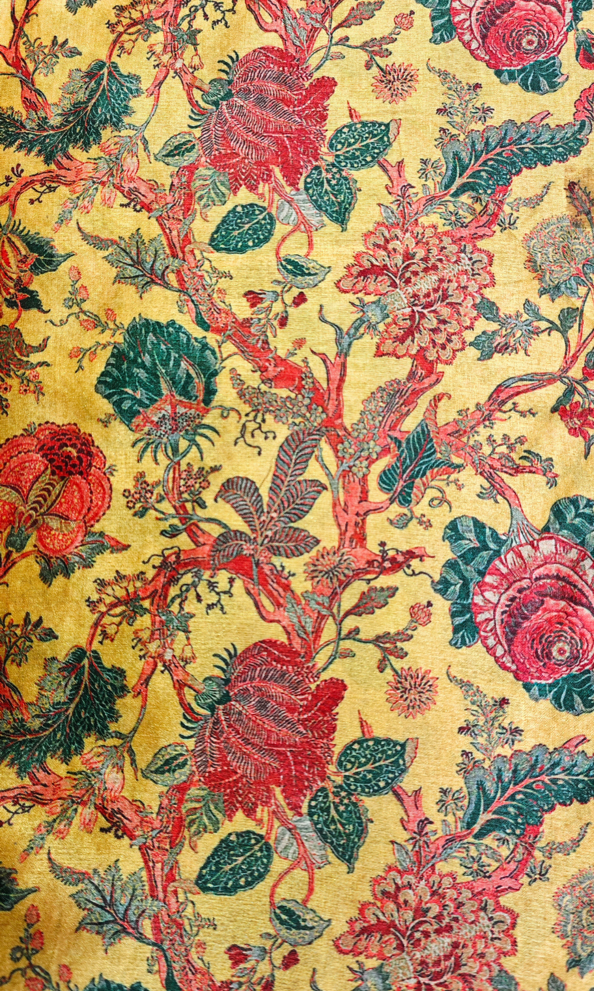 Mustard Yellow Floral Printed Kurta for Men