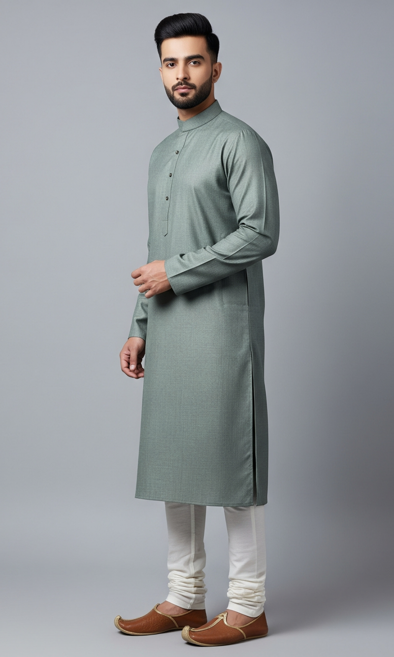 Classic Sage Green Men’s Kurta