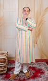 Men’s Multicolor Striped Cotton Kurta