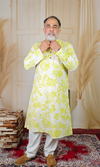 Yellow Floral Printed Cotton Kurta