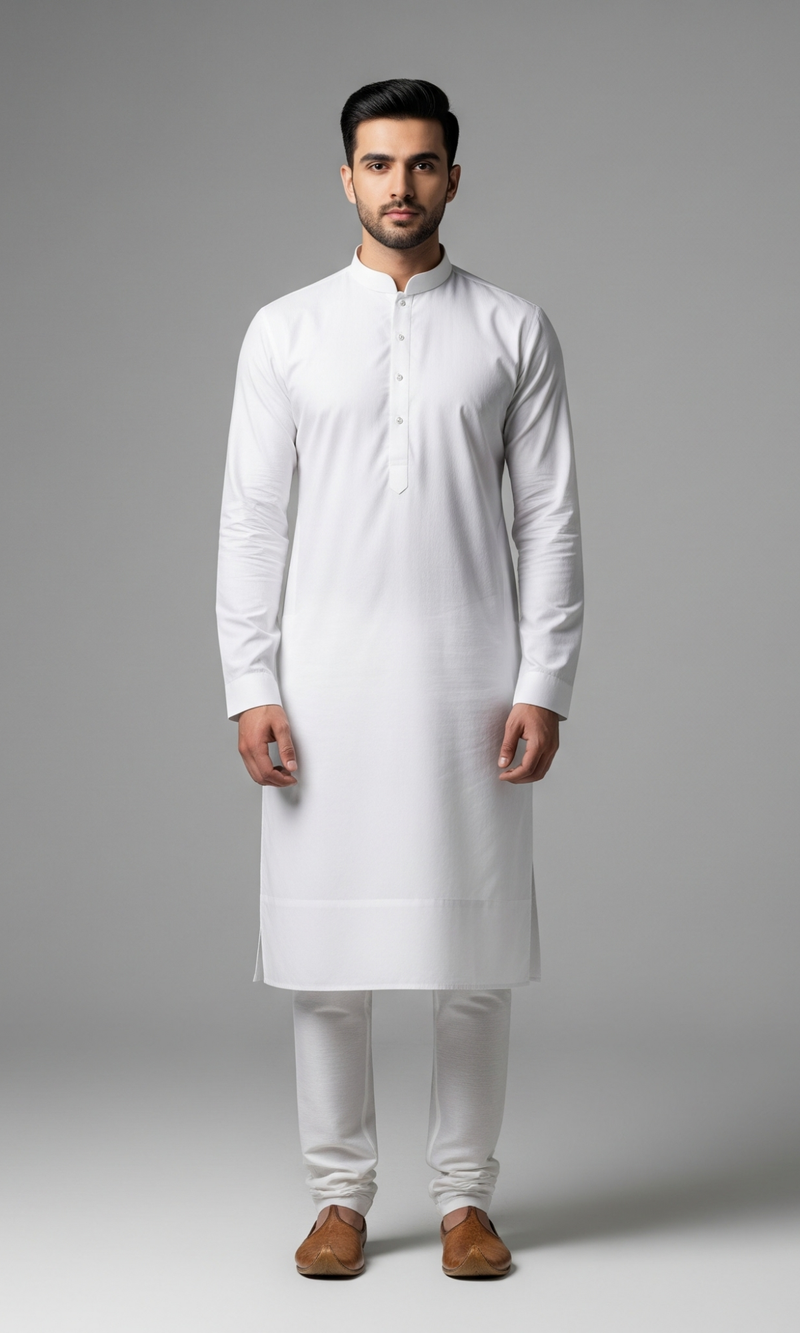 Classic White Kurta For men