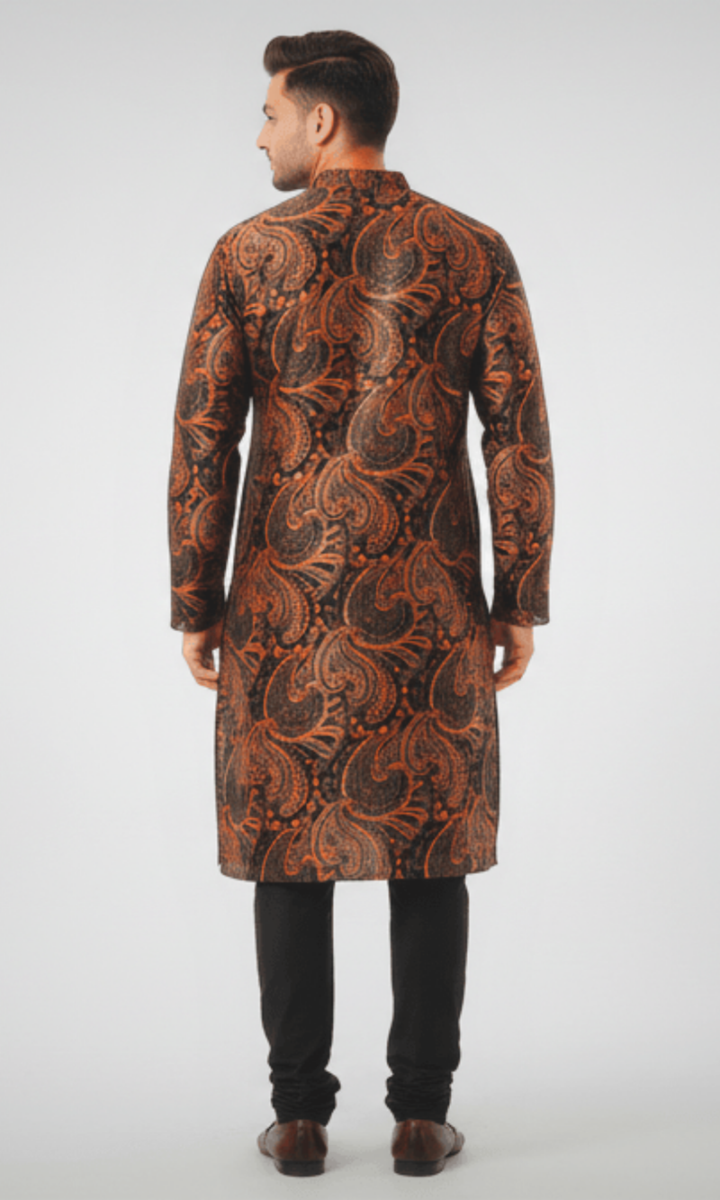 Brown and Gold Paisley Kurta