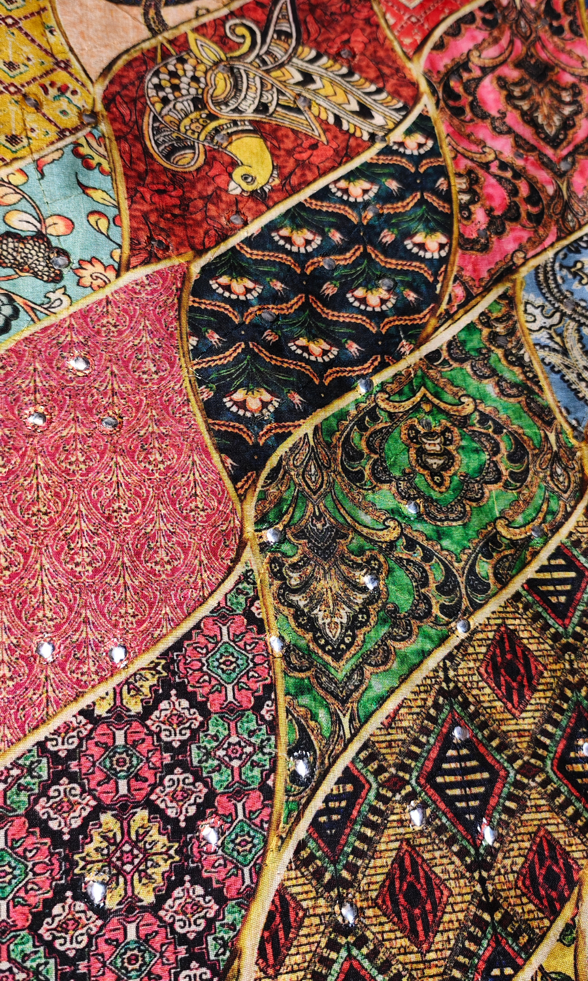 Multicoloured Golden Foiled Embroidered Kurta