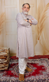 Grey Printed Cotton Kurta