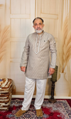 Elegant Beige Blended Linen Embroidered Short Kurta