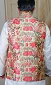 Cream Floral Brocade Silk Waistcoat