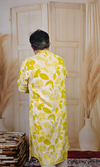 Yellow Floral Cotton Foil Printed Kurta