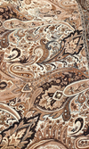 Cream and Brown Paisley on Crape Kurta with Foil Printing
