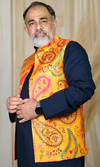 Vibrant Yellow Paisley Printed Silk Waistcoat