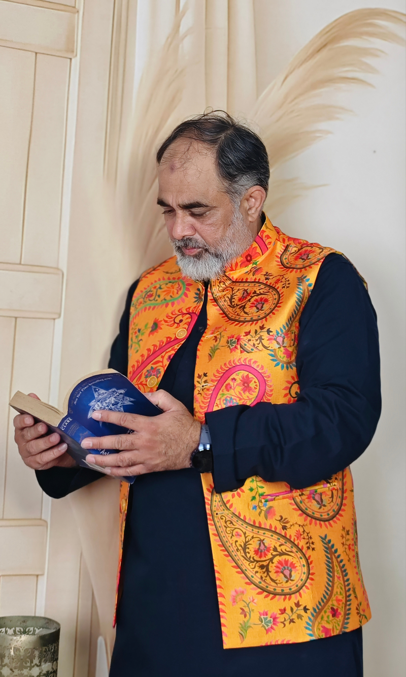 Vibrant Yellow Paisley Printed Silk Waistcoat