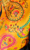 Vibrant Yellow Paisley Printed Silk Waistcoat