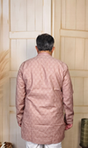 Dusty Rose Blended Linen Embroidered Short Kurta