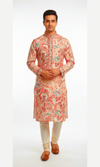Light Paisley and Abstract on Crape Kurta with Foil Printing