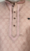 Dusty Rose Blended Linen Embroidered Short Kurta