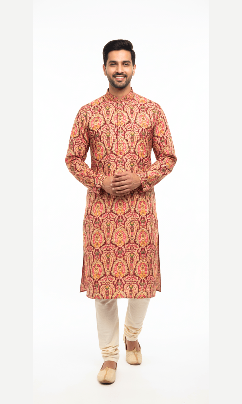 Regal Magenta and Multi-Colored Kurta