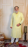 Yellow Pintuck Pure Linen Kurta