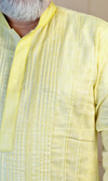 Yellow Pintuck Pure Linen Kurta
