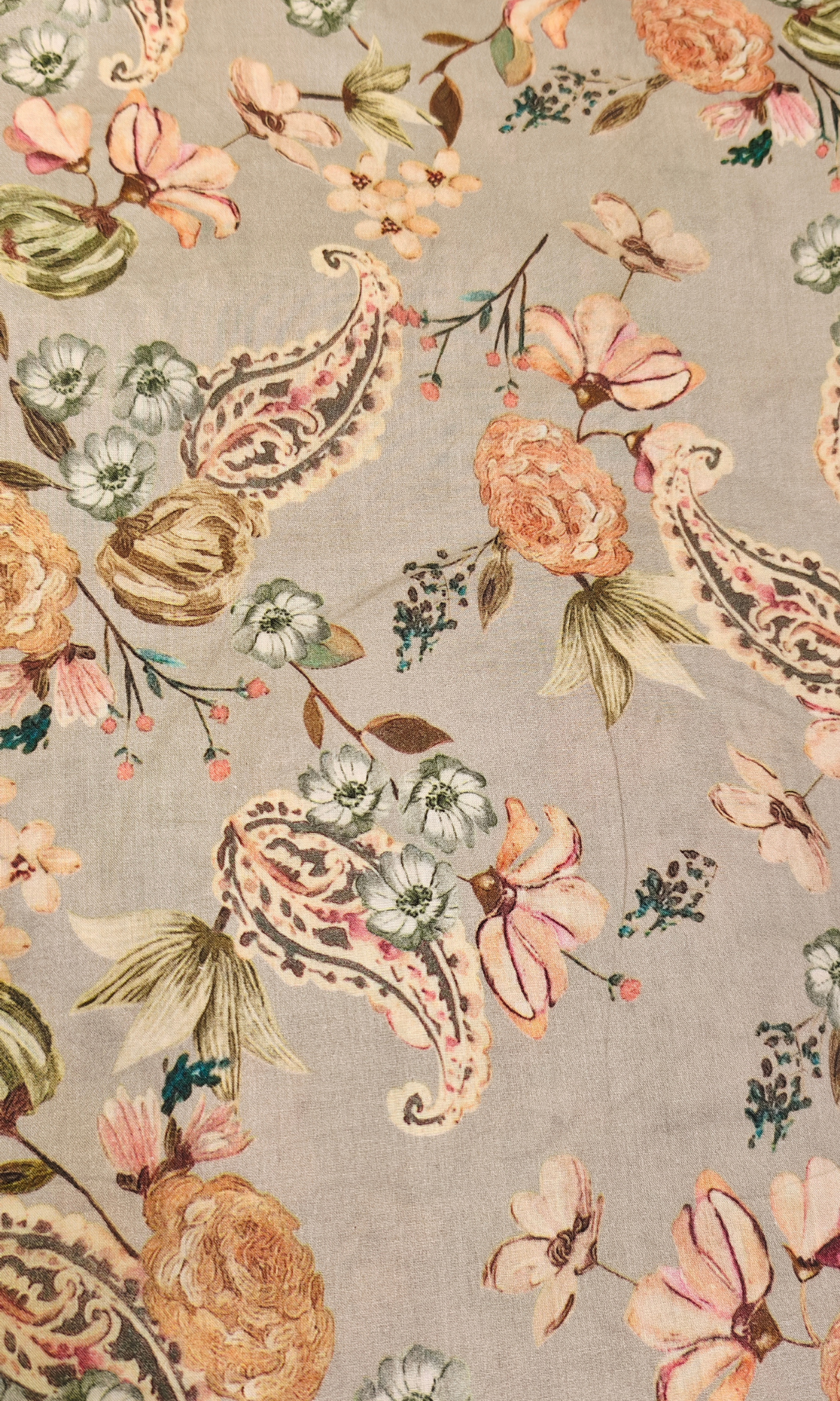 Light Grey Floral Printed Kurta