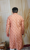 Peach Triangle Pattern Muslin Silk Kurta