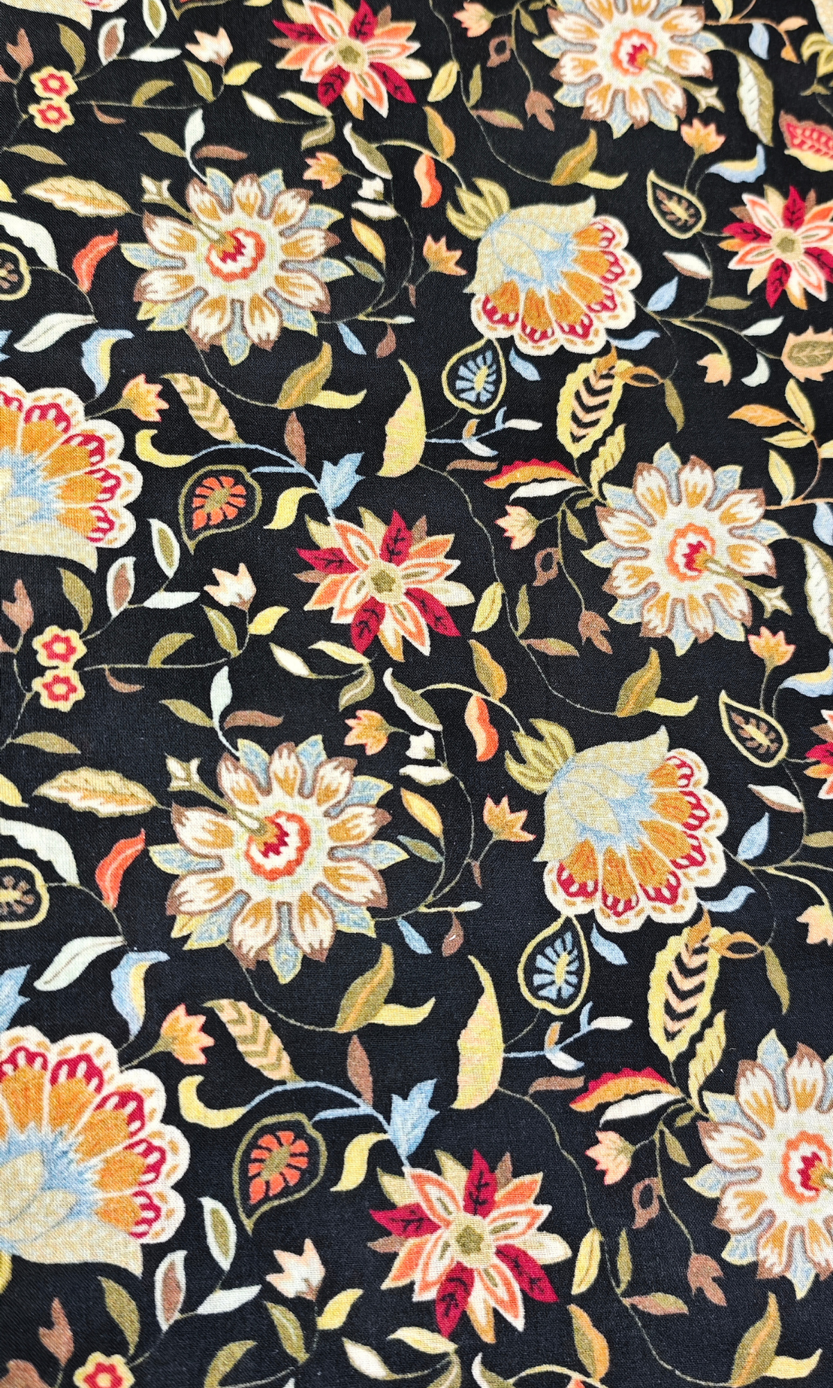 Black and Gold Floral Printed Kurta