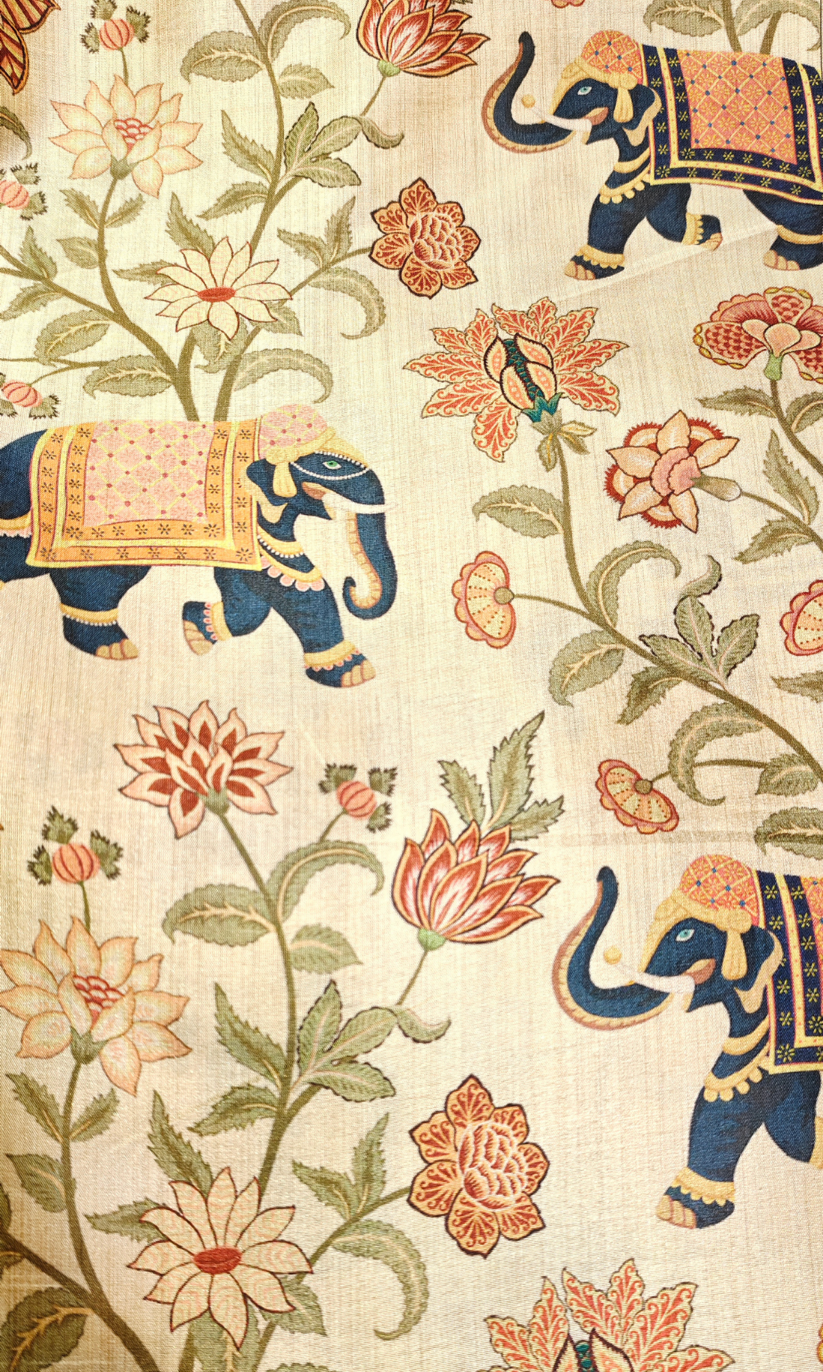 Beige Elephant Printed Kurta