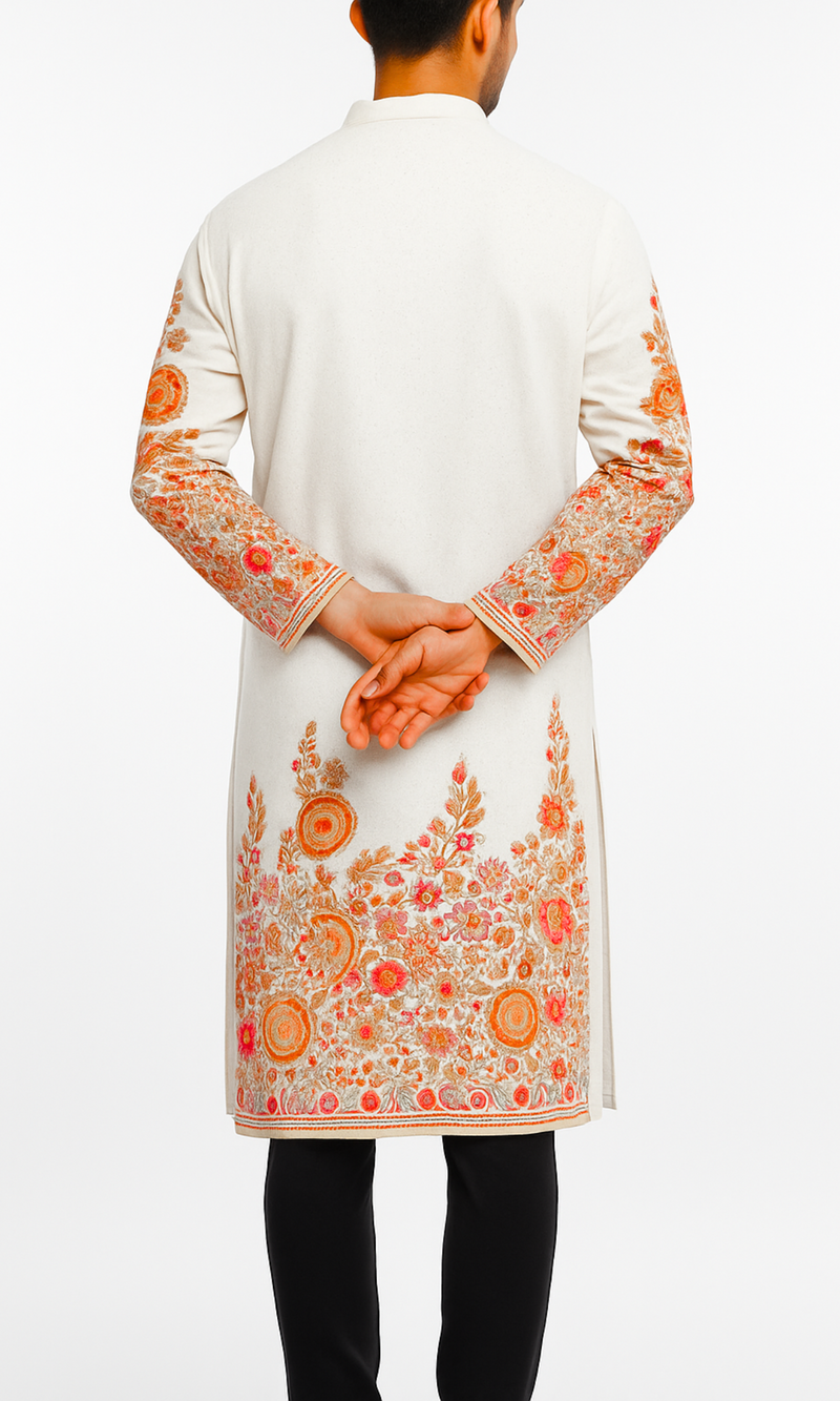 The 'Blush & Bloom' Embroidered Kurta